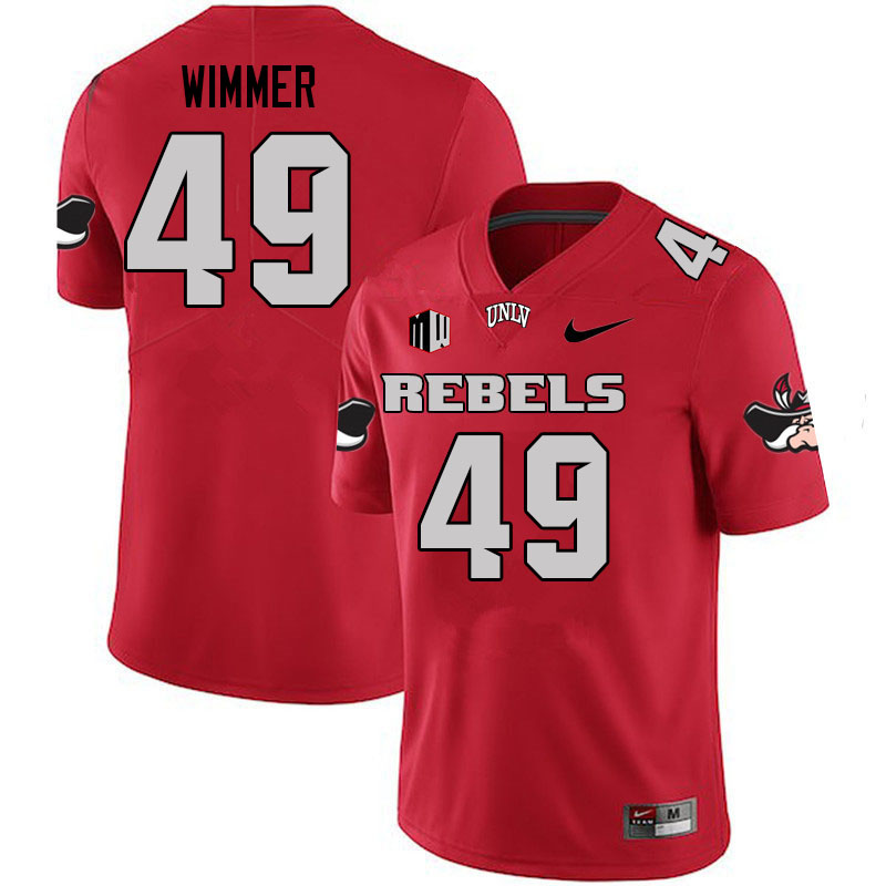 Men #49 Andrew Wimmer UNLV Rebels College Football Jerseys Stitched Sale-Scarlet - Click Image to Close